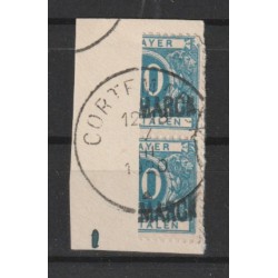 1919 - Postage Due - COB TX15A - SCOTT J15 - Stamp cut in half - Surcharged "CORTEMARK"
