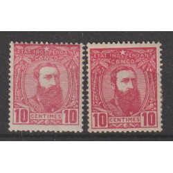1887 - Congo - COB 7 + 7a*...