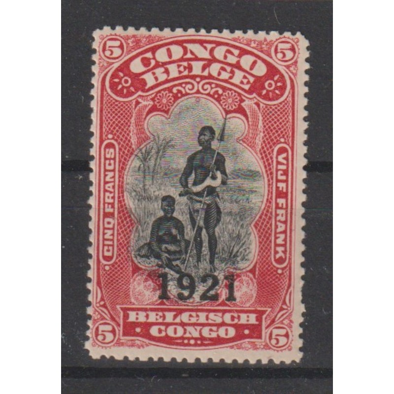 1921 - Congo - COB 93* - Scott 72 - Perforation 15 - SURCHARGED - MH