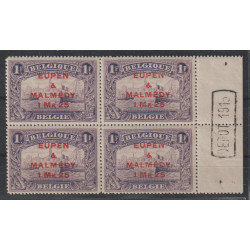 1920 - EUPEN & MALMEDY - COB OC61T** - Perforation 15 - Block of 4 - MNH