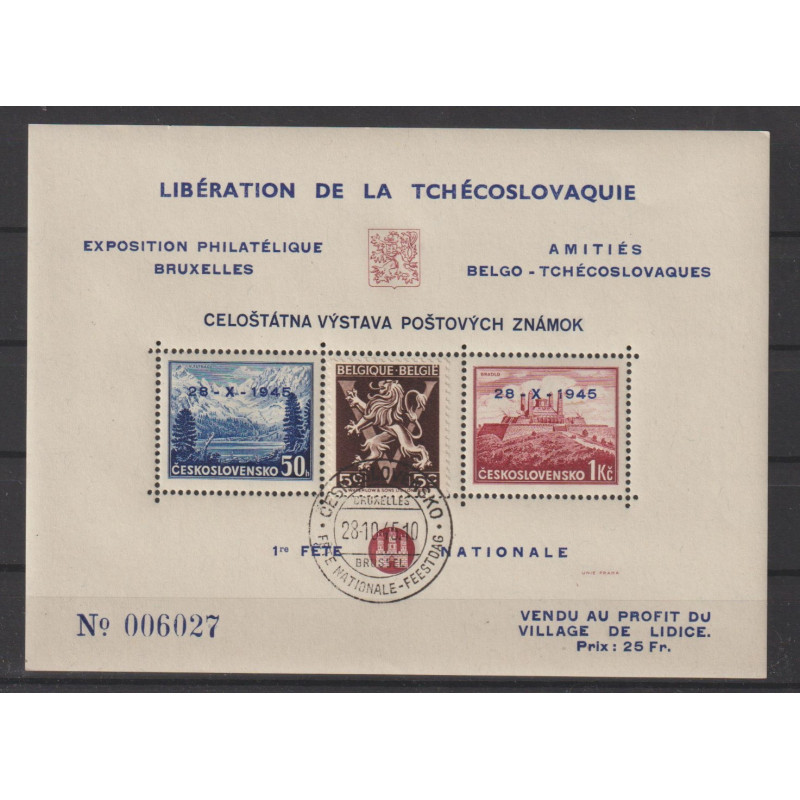 1945 - Erinnophilie - COB E50** - French text - LIBERATION OF CZECHOSLOVAKIA - MNH