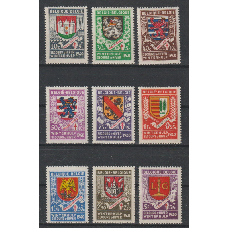 1940 - COB 538/46** - Scott B264/72 - MNH