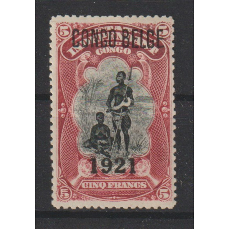 1921 - Congo - COB 93A* - Scott 72 - SURCHARGED - With certificate - MH