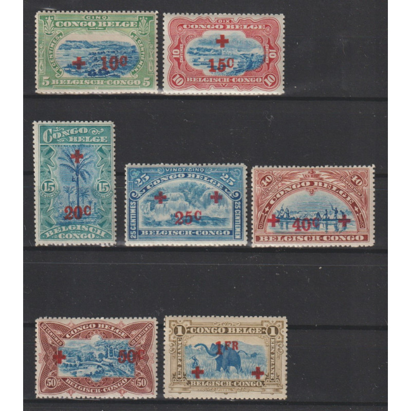 copy of 1918 - CONGO - COB 72/78** - SCOTT B1/7 - Without the B8/B9 - MNH