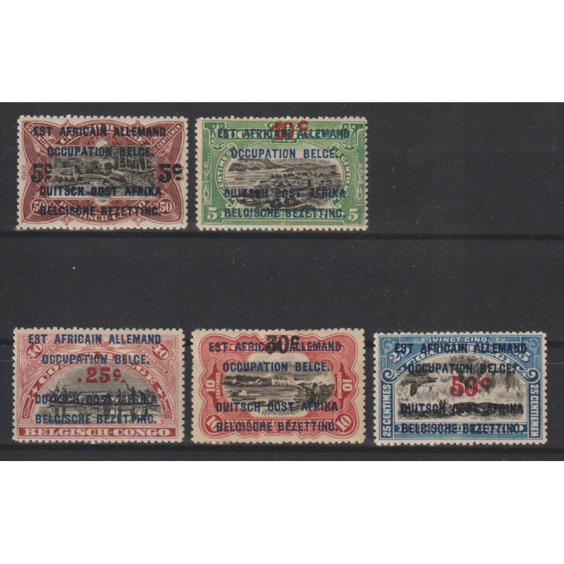 1922 - Ruanda-Urundi - COB 45/9* - Overprinted and Surcharged - MH
