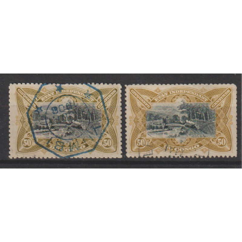 1894 - CONGO - COB 25 + 25a - SCOTT 23 - The 2 different shades