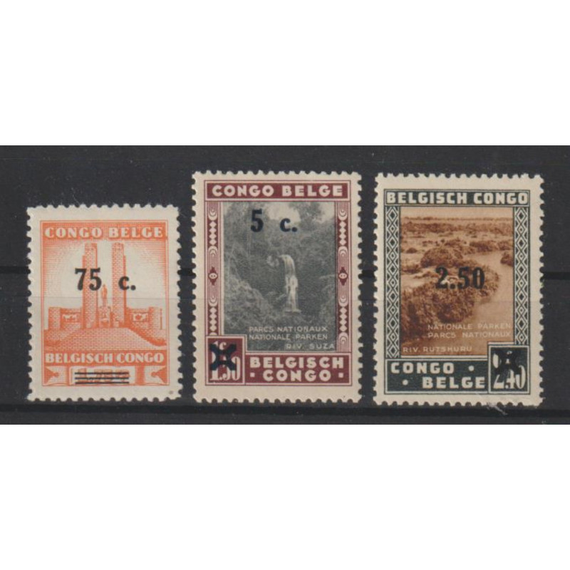 1941 - Congo - COB 225/7** - SCOTT 184/6 - MNH