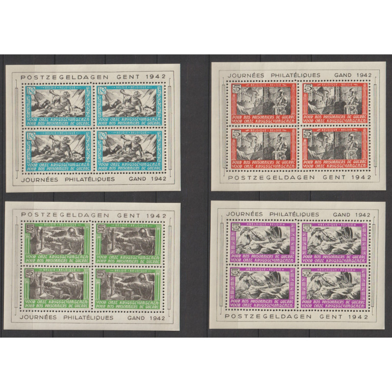 1942 - Erinnophilie - COB E30/3** - 4 sheets - Prisoners of war