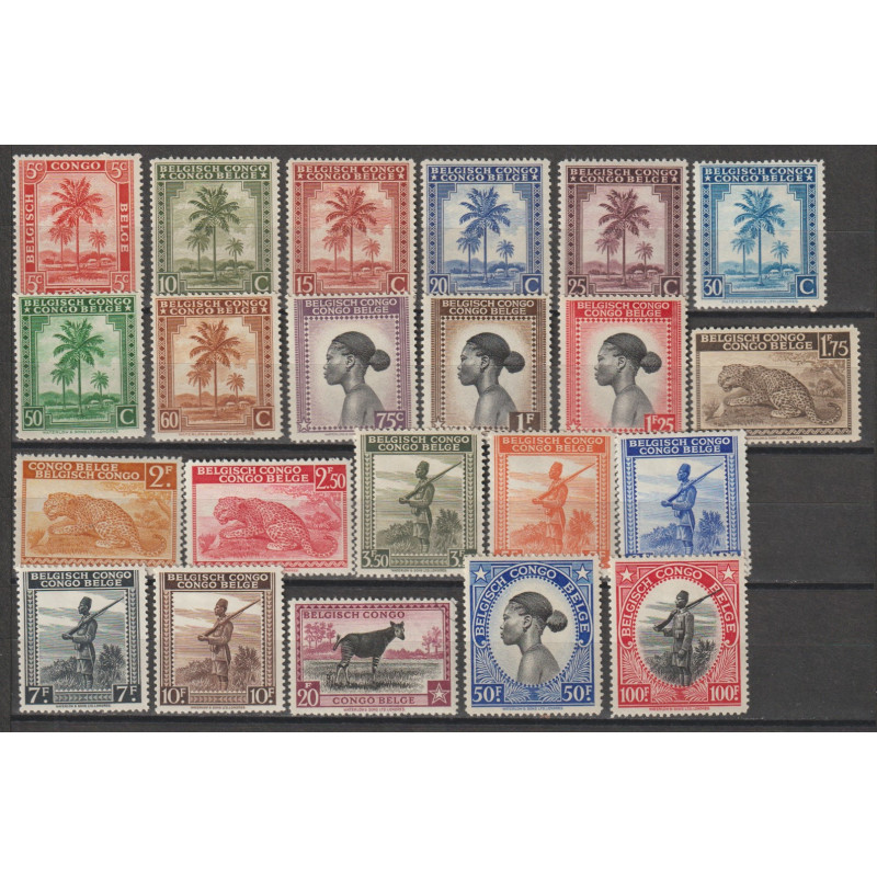 1942 - CONGO - COB 228/48* - SCOTT 187/206 + 226/7 - MH