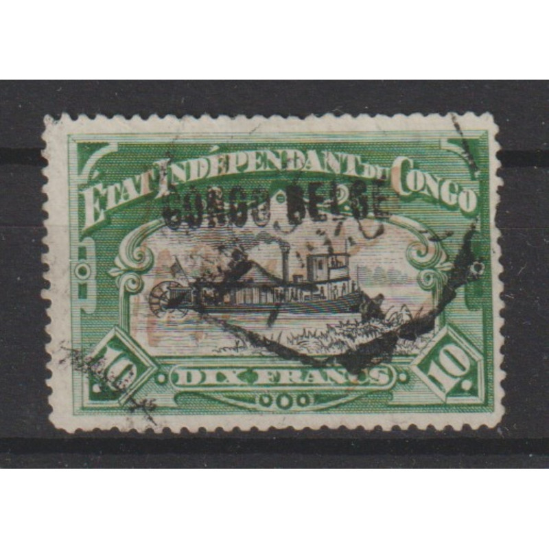 1909 - Congo - COB 39La - SCOTT 40c - Handstamped - Perforation 14