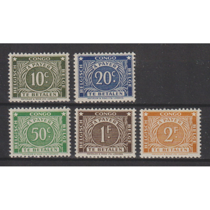 1943 - CONGO - Postage Due - COB TX73/7** - Perforation 12 1/2 - MNH
