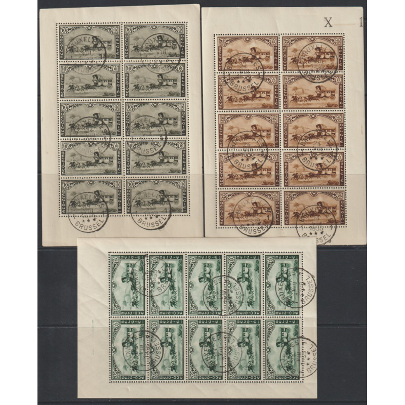 1935 - COB F407/9 - Scott B166/8 - 3 sheets - Stagecoach - Used