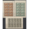 1935 - COB F407/9** - Scott B166/8 - 3 sheets - Stagecoach - MNH