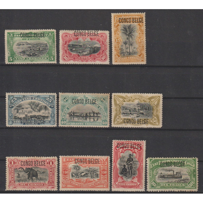 1909 - Congo - COB 40/9* - SCOTT 31/40 - Overprinted CONGO BELGE