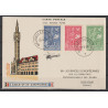 1954 - Card sent to FRANCE - COB 927/9 - Scott B544/6 -  (4)