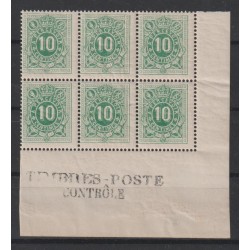 1870 - Postage Due - COB TX1** - SCOTT J1 - Block of 6 - Superb - MNH