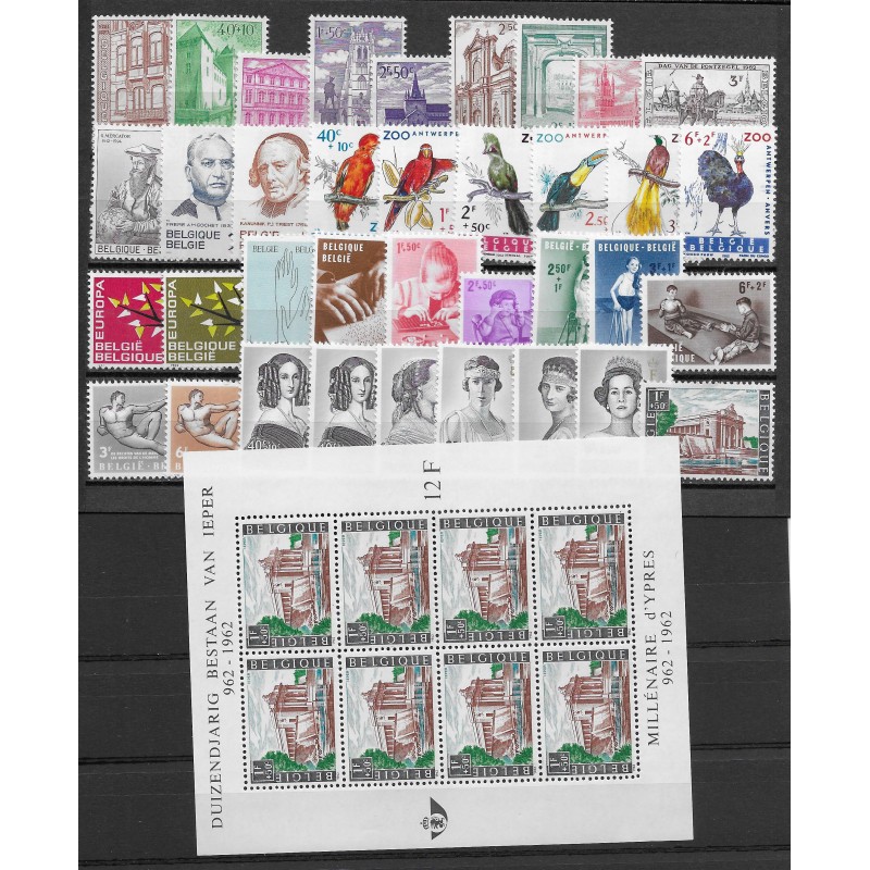 1962** - Year set - 36 stamps + 1 sheet - MNH