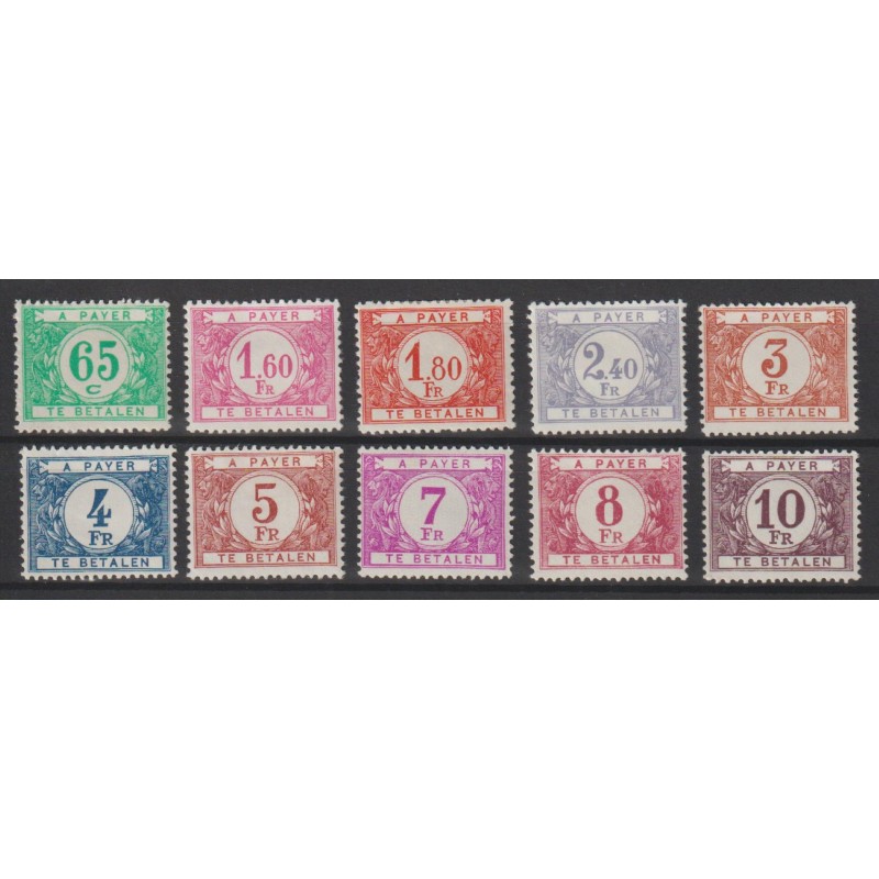 1945/53 - Postage Due - COB TX56/65* - SCOTT J54/61 + J39A - MH