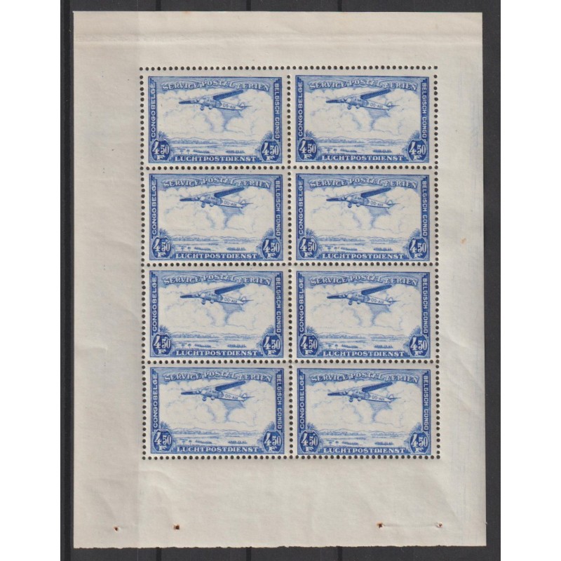 1934 - CONGO - Air Post - Sheet - COB PA11** - Scott C11a - MNH