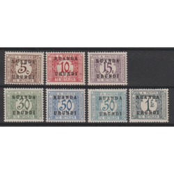 1924 - RUANDA-URUNDI - Postage Due - COB TX9/14* + 13a* - MH