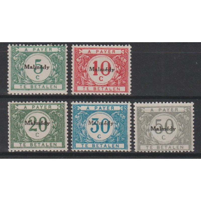 1920 - Malmedy - COB OC79/83* - Postage Due - MH