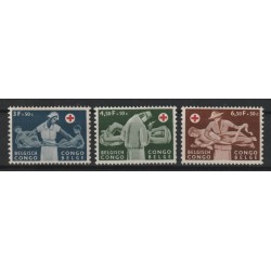 1957 - CONGO - COB 341/3* -...
