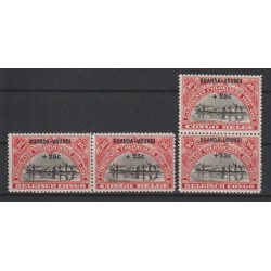1925 - Ruanda-Urundi - COB 77A/8A** - Hoizontal and vertical pair - Overprinted and Surcharged - MNH